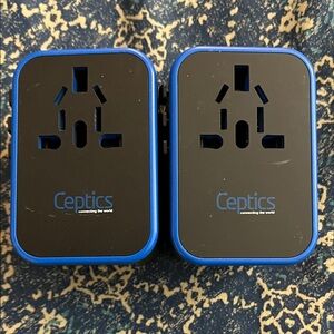 Dual Plug Adapter - Black and Blue